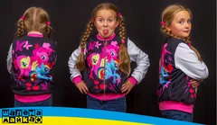 Кофта детская на молнии Little Pony Розово-Фиолетовая